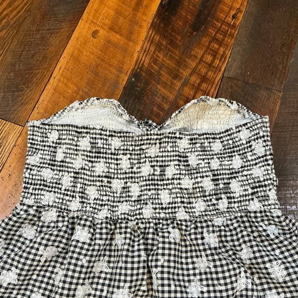 Storia Sunny Days Gingham Halter Mini Dress Black White  Size M - Picture 6 of 10